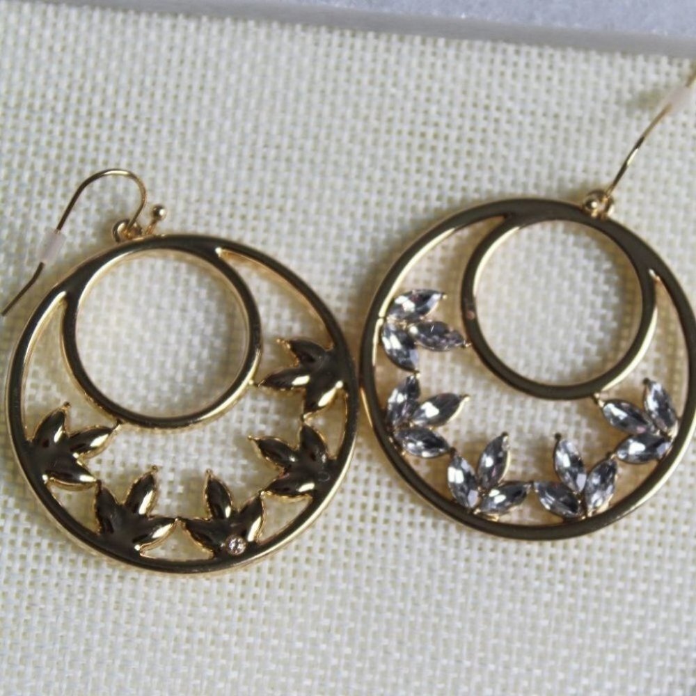 I.n.c. Gold-Tone Crystal Drop Hoop Earrings